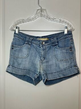Vintage Y2K Boom Boom Denim Cotton Blend Shorty Shorts, Size 7